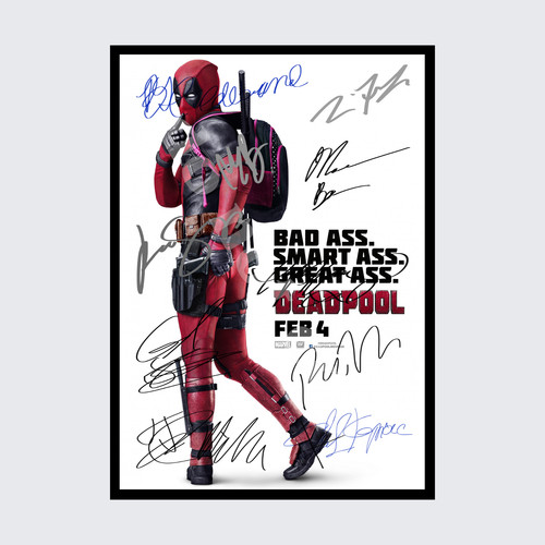Deadpool film full cast signed - film,