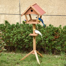 Wooden Bird Feeder Stand for