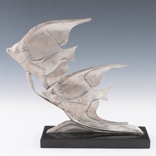Art Deco Angel Fish Sculpture by M Font c1925