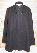 Vintage 1963 Black Wool British Bristol Police Officers Wool Cape Huggins & Co