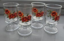 Vintage set of 4 Arcoroc France Luminarc Cavalier Ruby Red Cordial Glasses VGC