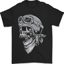 Biker Outlaw Skull Motorbike Motorcycle Mens T-Shirt 100% Cotton