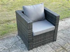 Fimous Rattan Single Arm Chair Sofa Patio Outdoor Garden Furniture With Cushions