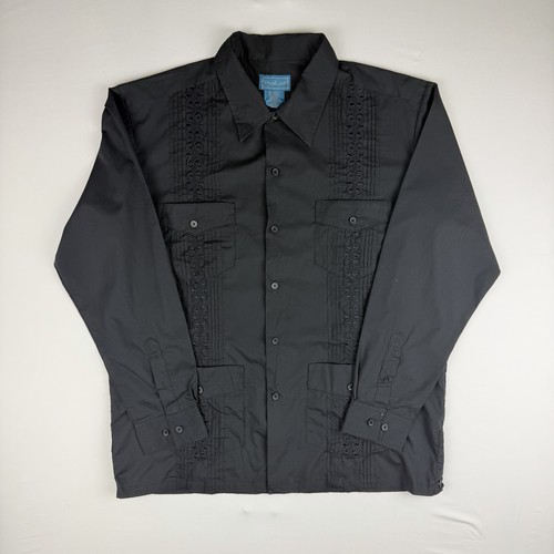 Tropicool black guayabera - black,