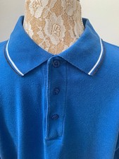 Kartel Mens Polo Shirt Blue Large Vintage Golf 100% Cotton Pit/pit 24.25"/62cm