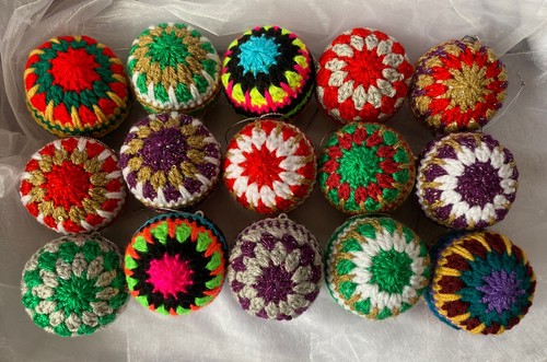 Handmade crochet baubles - handmade,