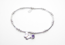 Clogau Silver & Rose Gold Amethyst Butterfly Affinity Bead Bracelet 18cm