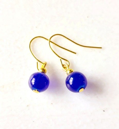 Cobalt blue earrings simple - cobalt,