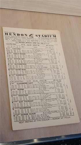1960 greyhound programme - programme, from