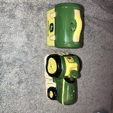 Vintage John Deere Salt & Pepper Shaker Set - Tractor Toolbox Damaged/“repaired”