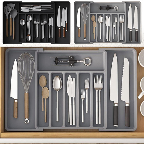 Extendable cutlery tray drawer - extendable,