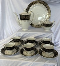 Vintage Japanese Tea Set Black