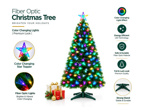 4ft fibre optic christmas tree - 4ft,