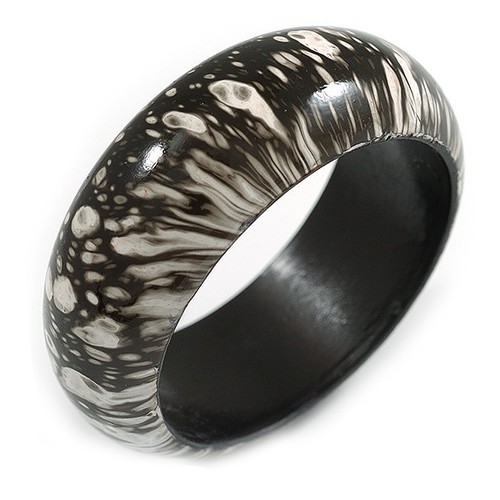 White black wood - white/black, bangle