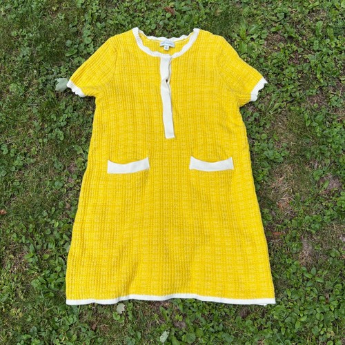 Yellow tweed look shift - shift, dress