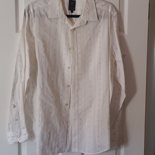 John white striped - white, cotton