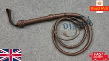 6 Feet Long 12 Plaits Dark Brown Genuine Top Grain Leather Heavy Duty Bullwhip