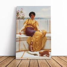 John William Godward Idleness Canvas Wall Art Print Framed Picture Home Decor