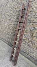 VINTAGE YOUNGMAN WOOD 8 RUNG  DOUBLE EXTENDING LADDER - COLLECT OR DELIVERY