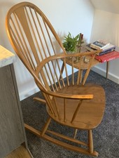Vintage Ercol Blue Label Chairmakers Rocker Beech And Elm