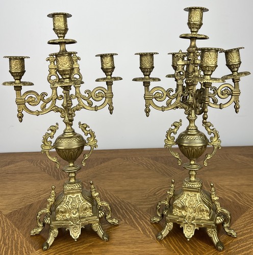 Pair candelabras vintage - of,