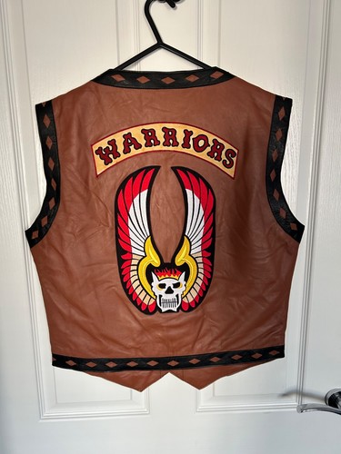 Warriors leather vest medium - warriors,
