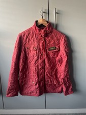 Barbour International Women’s Coat Red Size Uk 16 Pre-owned