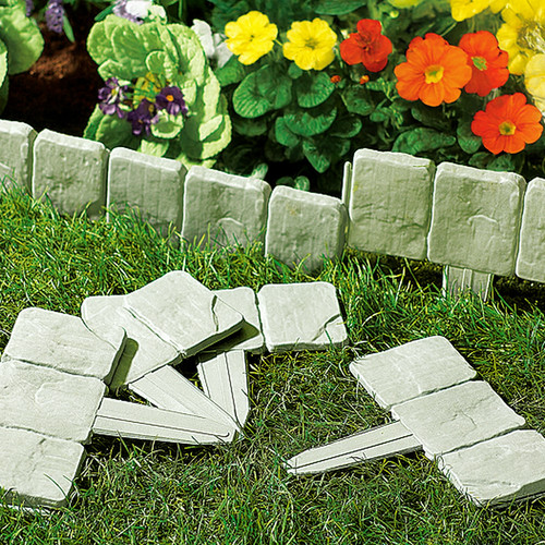 Cobble garden edging border - cobble,