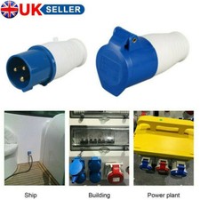 Mains Hook Up Site 3 Pin Plug & Socket 230V 16A IP44 Camping Caravan Motorhome