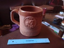 Bolingey Pottery,Perranporth, Cornwall. Half Glazed Tankard "THE BOOT". 11cmTall