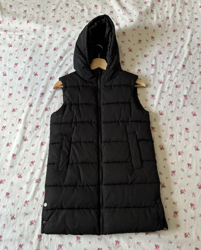 Black hooded quilted padded - black,
