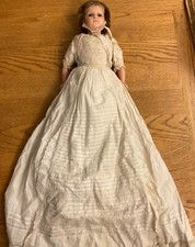 Antique (Victorian/Edwardian?) wax doll in christening style outfit.