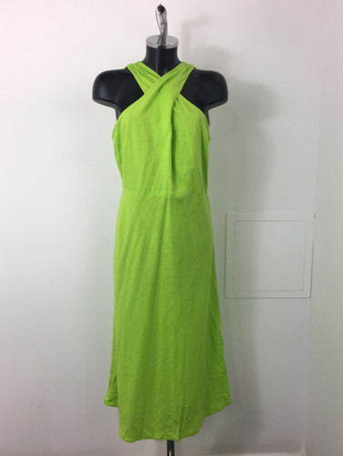 Lime green linen blend - lime,