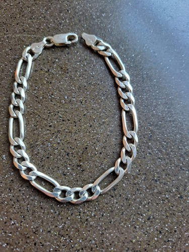 925 silver figaro bracelet - 925,