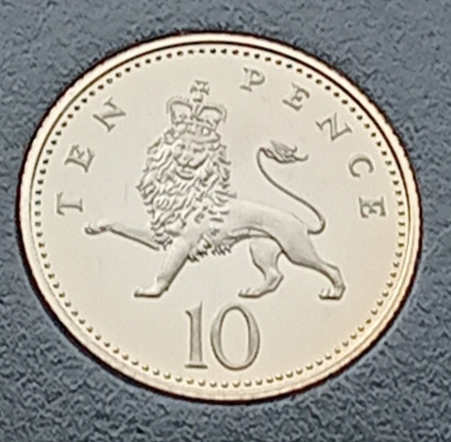 1999 proof 10p crowned - 1999, lion