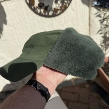 M Dutch Army Military Surplus Cold Weather Hat Winter Trapper Fur Olive Green 56