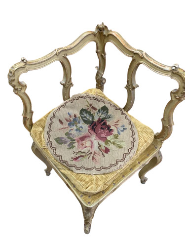 Antique corner chair carved - antique,