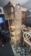 Tall 5-Shelf Wicker Rattan