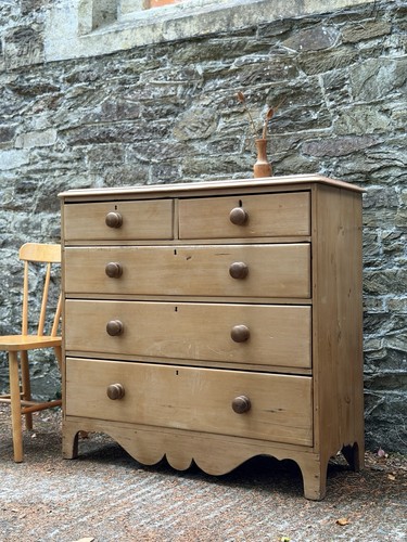 Good antique pine chest - good,