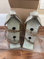 2  Wooden Bird Houses Rustic