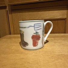 Waitrose china coffee mug: gardening theme