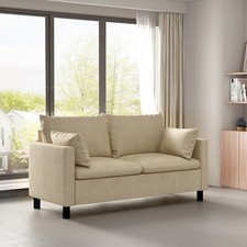 2 Seater Linen Fabric Loveseat