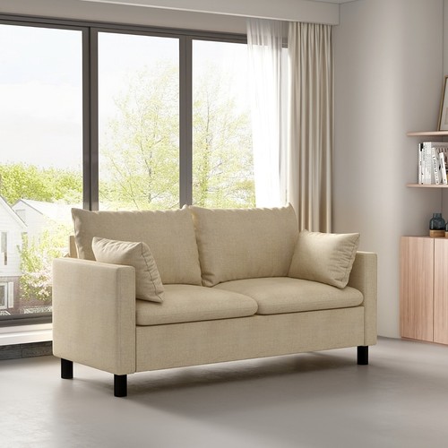 Seater linen fabric loveseat - 2,