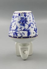 Durable Floral Blue Ceramic Decorative LED Light for Bedroom, Hallway, & Office