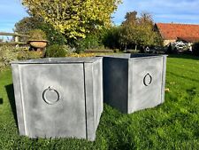 Galvanised  planter 56 cm sq - Zinc pots & planters