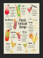 Classic Cocktail Recipes Menu