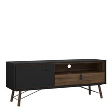 Matt Black Walnut TV Unit - 1
