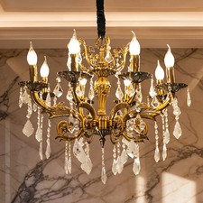 Vintage 8Light Rustic Bronze Chandelier Ceiling Light E14 for Living Dining Room