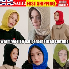 Women's Fashion Knitted Balaclava Hat Scarf Hood Cycling Skiing Hats UK