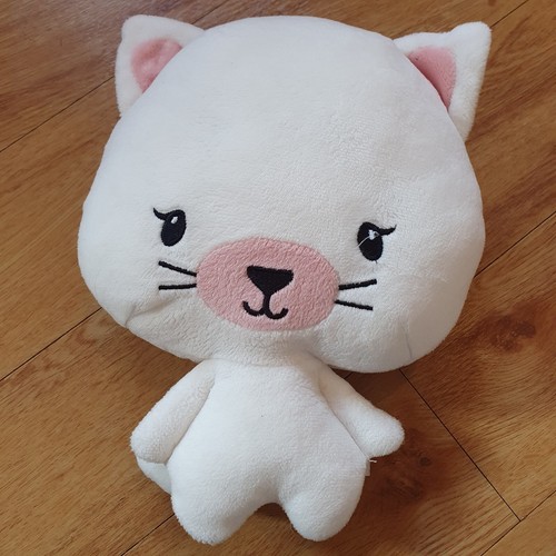 Cat soft toy - soft, white